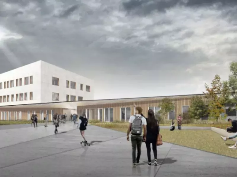 Chantier du collège Edouard Quéau à Ploudalmézeau